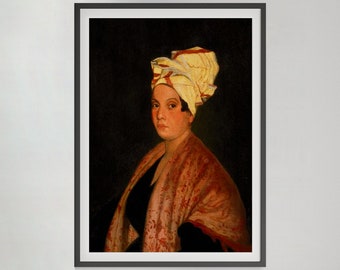 Retrato de Marie Laveau, Reina vudú de Nueva Orleans, Impresión vintage, Pintura antigua, Arte de pared imprimible, Decoración de la pared del hogar, Descarga digital