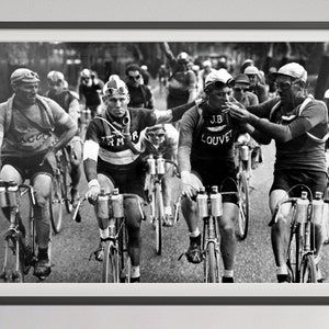 Póster de ciclismo del Tour de Francia, blanco y negro, fotografía vintage, impresión del Tour de Francia, arte mural para adolescentes, decoración de cuevas masculinas, arte mural retro.