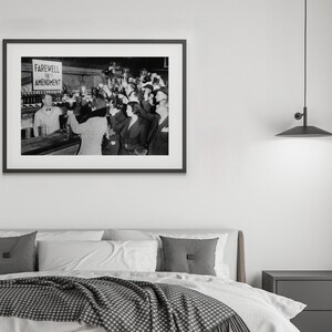 Prohibition Wall Art, Black and White, Prohibition Party Decor, Vintage Art Print, End Of Prohibition, Vintage Bar Decor, Beer Wall Art