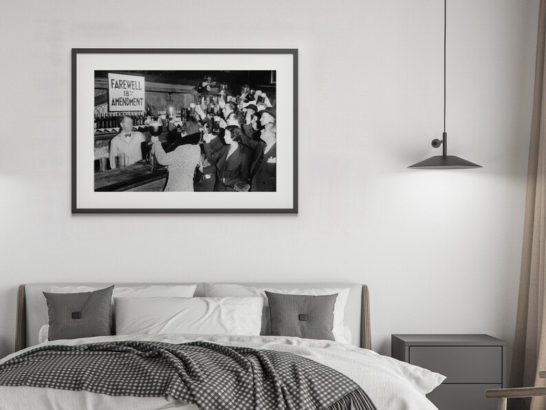 Prohibition Wall Art, Black and White, Prohibition Party Decor, Vintage Art Print, End Of Prohibition, Vintage Bar Decor, Beer Wall Art