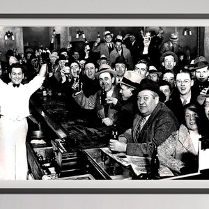 Verbod partij foto muur kunst zwart-wit vintage foto speakeasy decor Roaring 20s Man Cave decor bar kar print digitale download