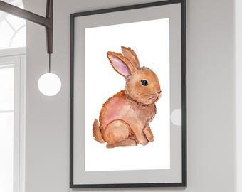 Vintage Easter Bunny Print: Muted Cottagecore Rabbit (Digital Download)