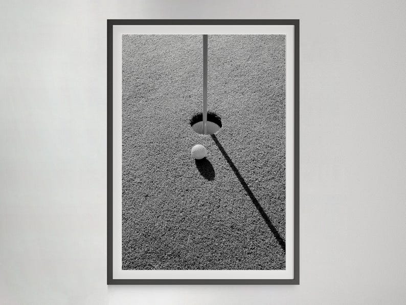 Golf Ball Print, Black and White, Vintage Golf Poster, Golf Printable Wall Art, Teen Boys Room Decor, Digital Download, Golf Lovers Gifts