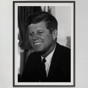 President John F Kennedy Poster, Vintage Print, JFK Poster, Political Poster, John F Kennedy Print, Historical Poster, Wall Art, Canvas