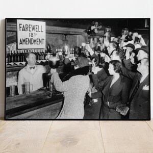 Prohibition Wall Art, Black and White, Prohibition Party Decor, Vintage Art Print, End Of Prohibition, Vintage Bar Decor, Beer Wall Art