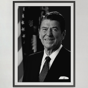 President Ronald Reagan Poster, Vintage Print, Ronald Reagan Portrait, Political Poster, Ronald Reagan Print, Historical Poster, Wall Art