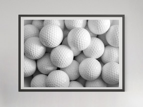 Golf Balls Print, Black and White, Vintage Golf Poster, Golf Printable Wall Art, Teen Boys Room Decor, Digital Download, Golf Lovers Gifts