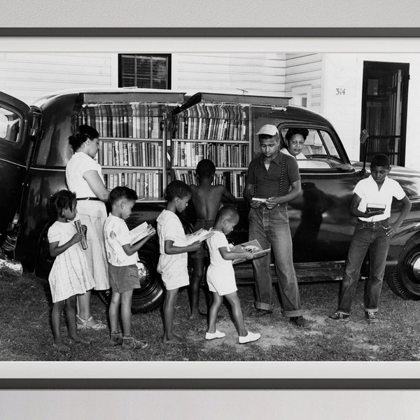 Impression photo d'enfants afro-américains, noir et blanc, art mural vintage, photographie de Caroline du Nord, téléchargement numérique, décoration murale imprimable