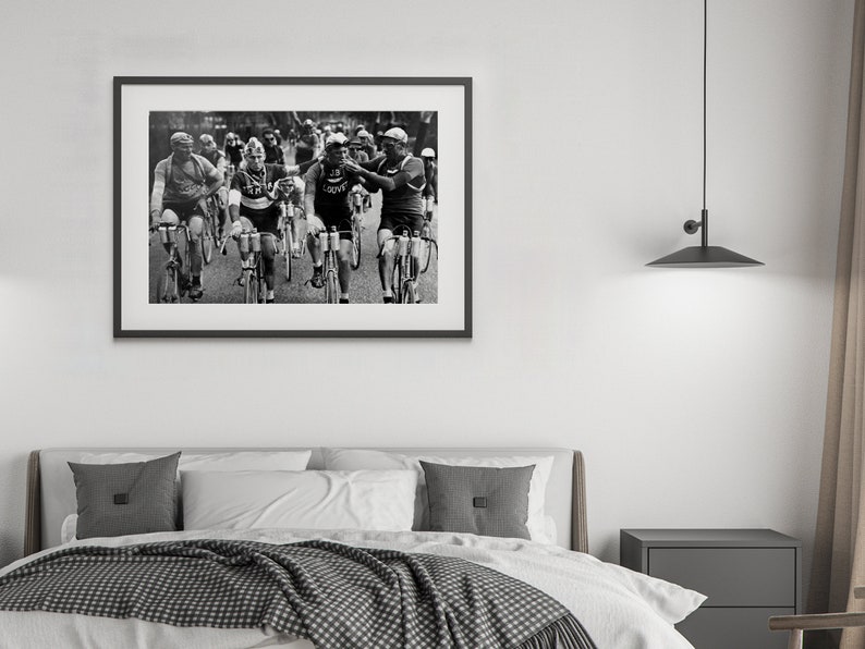 Tour de France Cycling Poster, Black and White, Vintage Photography, Tour de France Print, teen boy wall art, man cave decor, Retro Wall Art