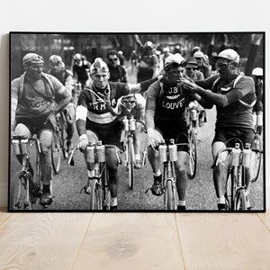 Tour de France Cycling Poster, Black and White, Vintage Photography, Tour de France Print, teen boy wall art, man cave decor, Retro Wall Art