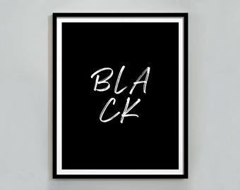 Arte com palavras do Mês da História Negra: Decoração minimalista para apartamento de menina negra (download digital)