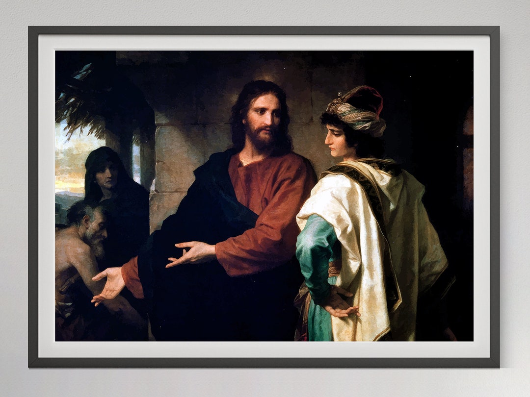 Hoffman Print, Christ and the Rich Young Ruler, Jesus Painting ...
