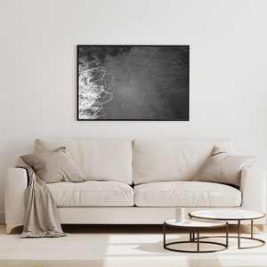 Vintage Surfing Poster Coastal Wall Art Digital Download Black and White Ocean Print Sea Beach Photography Summer Poster Beachy Room Decor