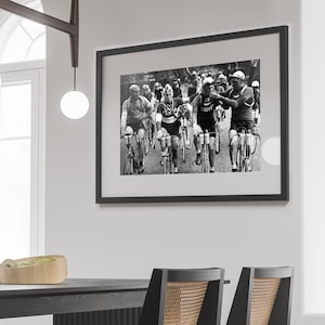 Tour de France Cycling Poster, Black and White, Vintage Photography, Tour de France Print, teen boy wall art, man cave decor, Retro Wall Art