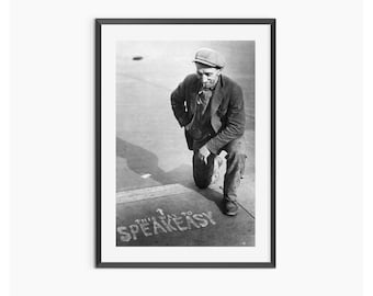 Vintage Speakeasy Poster: Black and White Prohibition Era Bar Wall Art (Digital Download)