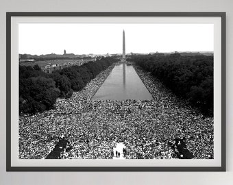 March on Washington Print, Black and White Wall Art, Vintage Photo, Civil Rights Poster, Black History Month, Martin Luther King, 60s Decor