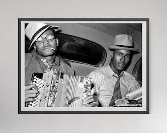 African American Musician Photo Print, Black and White Vintage Old Photo, Digital Download