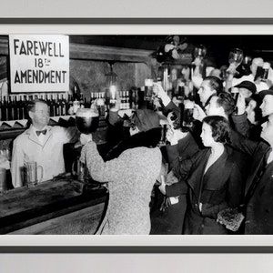Prohibition Wall Art, Black and White, Prohibition Party Decor, Vintage Art Print, End Of Prohibition, Vintage Bar Decor, Beer Wall Art