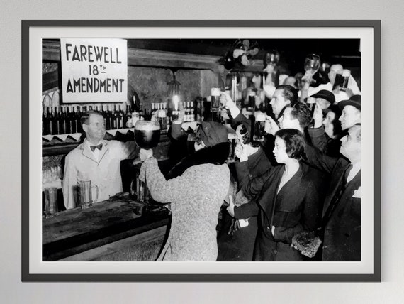 Prohibition Ends Art Print: Vintage Bar Decor (Digital Download)