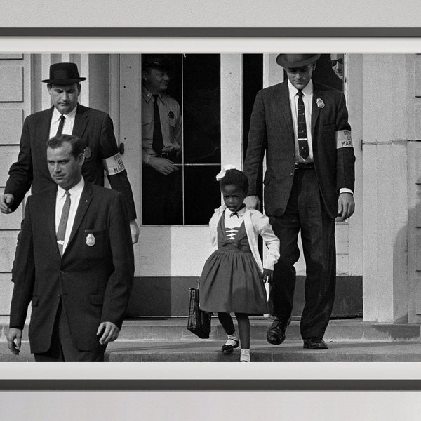 Ruby Bridges Photo Black Girl Art African American Woman Gift Black History Wall Art Prints Black Decor Feminism Gift Black and Proud Gift