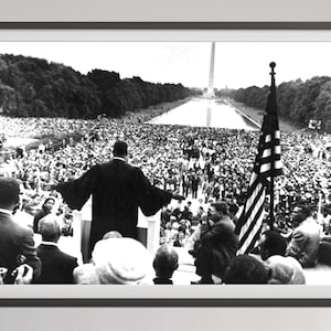Martin Luther King Poster, I Have A Dream, Black and White Wall Art, Vintage Photography, Mlk Print, Civil Rights Photo, Black History Month