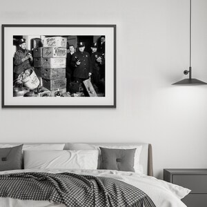 Prohibition Police Raid Poster: Black and White Vintage Photo (Digital Download)