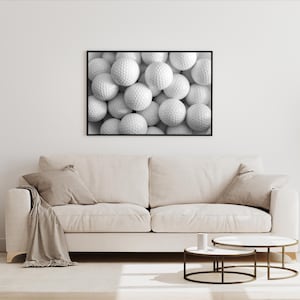 Golf Balls Print, Black and White, Vintage Golf Poster, Golf Printable Wall Art, Teen Boys Room Decor, Digital Download, Golf Lovers Gifts