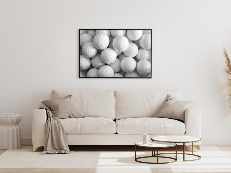 Golf Balls Print, Black and White, Vintage Golf Poster, Golf Printable Wall Art, Teen Boys Room Decor, Digital Download, Golf Lovers Gifts
