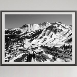 Impression de la station de ski de Mammoth Mountain, affiche de voyage en Californie, art mural ski, affiche d'après-ski vintage, décoration murale de chambre à coucher, téléchargement numérique