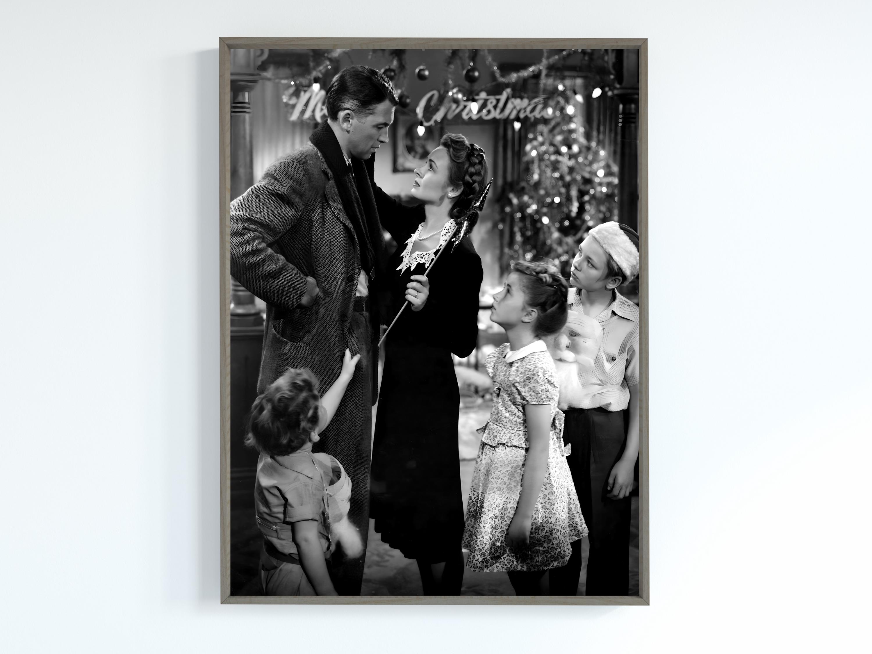 Its a Wonderful Life Movie Poster, Black and White, Vintage Movie Print ...