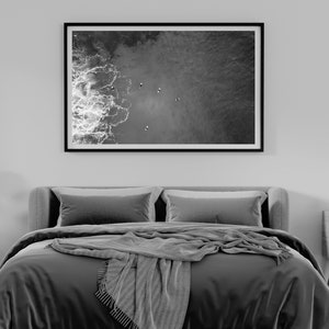 Vintage Surfing Poster Coastal Wall Art Digital Download Black and White Ocean Print Sea Beach Photography Summer Poster Beachy Room Decor