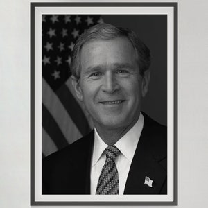 President George W. Bush Poster, Vintage Wall Art, Political Poster, George Bush Print, Historical Poster, Wall Art, George Bush Photo