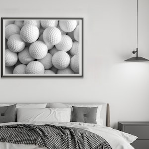 Golf Balls Print, Black and White, Vintage Golf Poster, Golf Printable Wall Art, Teen Boys Room Decor, Digital Download, Golf Lovers Gifts