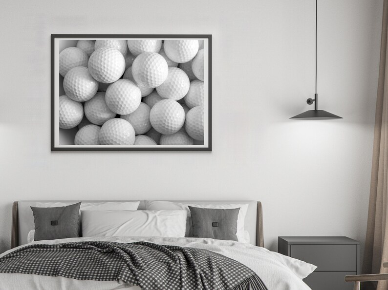 Golf Balls Print, Black and White, Vintage Golf Poster, Golf Printable Wall Art, Teen Boys Room Decor, Digital Download, Golf Lovers Gifts