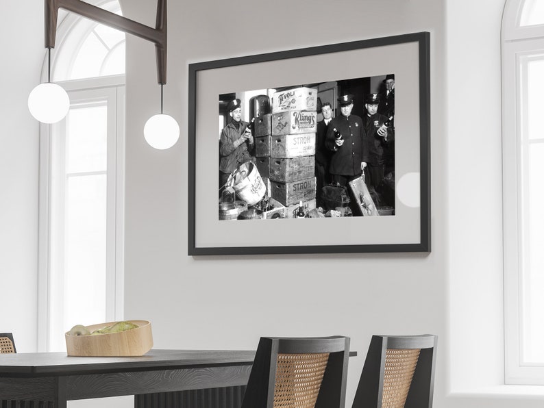 Prohibition Police Raid Poster: Black and White Vintage Photo (Digital Download)