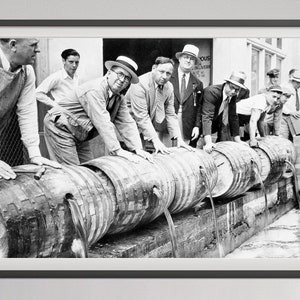 Prohibition Raid Poster, Digital Download, Black and White, Vintage Bar Print, Prohibition Photo, Printable Wall Art, Man Cave Decor, Canvas