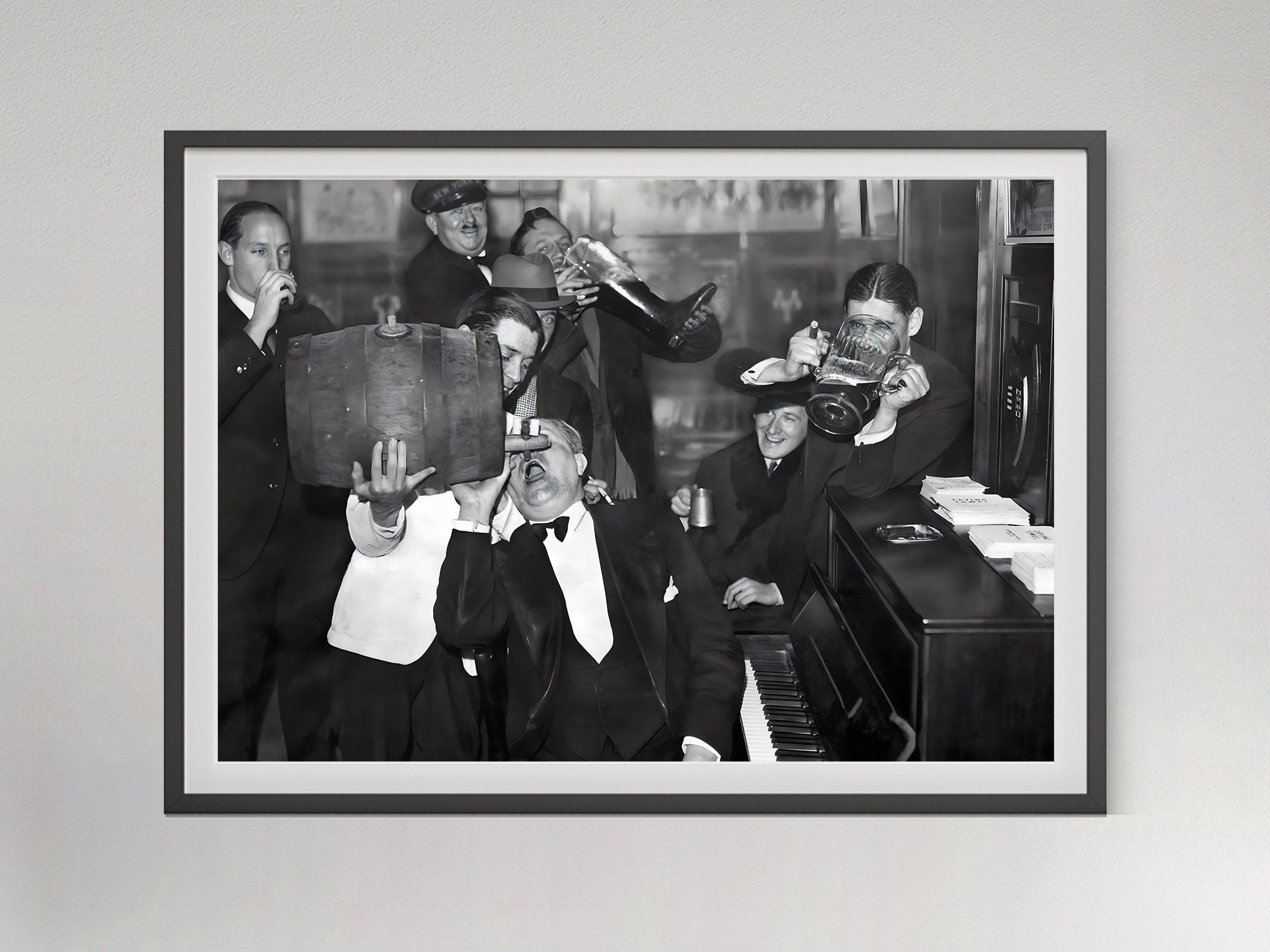 End of Prohibition Print, Black and White, Vintage Photo, Beer Poster, Bar Cart Print, Alcohol Wall Art, English Pub Decor, Digital Download