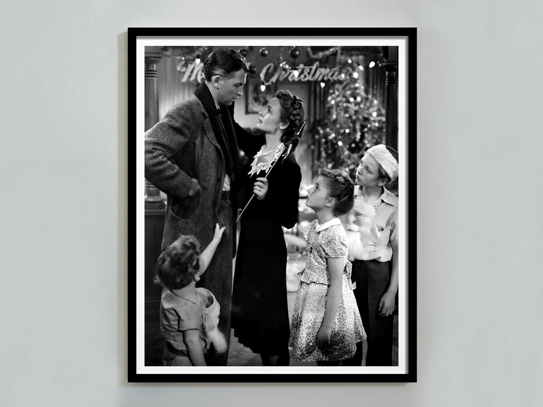 Its a Wonderful Life Movie Poster, Black and White, Vintage Movie Print ...