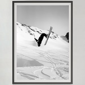 Vintage Ski Jump Poster, Black and White, Skiing Print, Vintage Ski Photo Print, Ski Printable Wall Art, Ski Lodge Decor, Digital Download