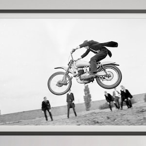 Vintage Motorcycle Print, Black and White Wall Art, Motorcycle Photography, Retro Poster, Teen Boy Bedroom Decor, Digital Downloadable Art