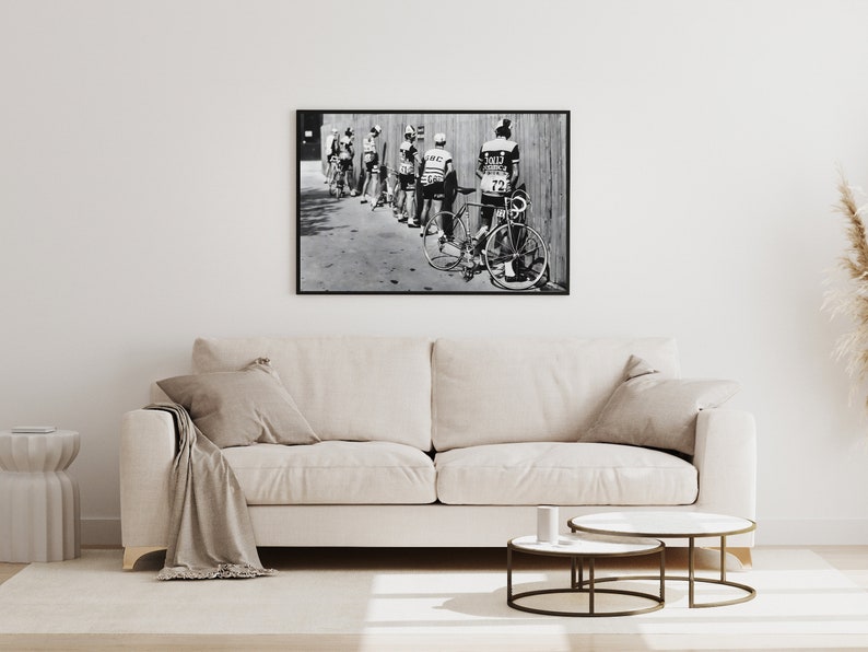 Tour de France Cycling Print, Black and White, Vintage Photography, Funny Bathroom Wall Art Print, Toilet Wall Art Decor, Digital Download