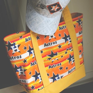 Houston Astros Retro Rainbow Jersey Tote Bag - Made to order
