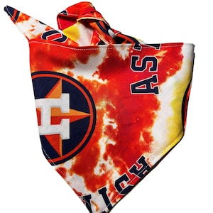 Houston Astros Tie-Dye Dog Bandana - Pet Scarf
