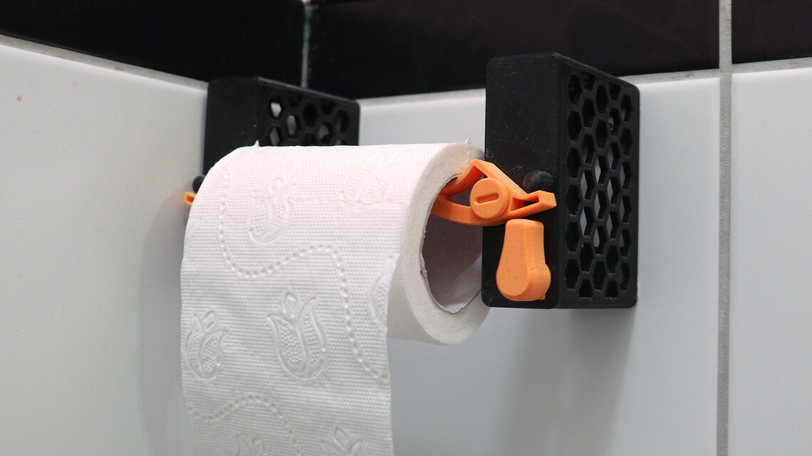 Quick reload Toilet paper holder 3D Printed also works for Etsy