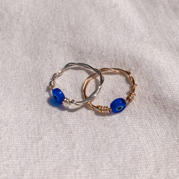 Evil Eye Wire Ring | Etsy