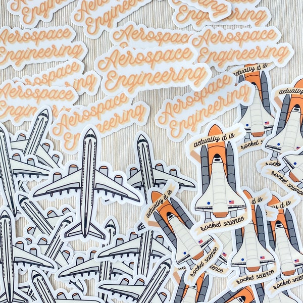 Aerospace Engineering Sticker Pack | Science, STEM, Weatherproof, Matte Vinyl Laptop, iPad, Computer Sticker