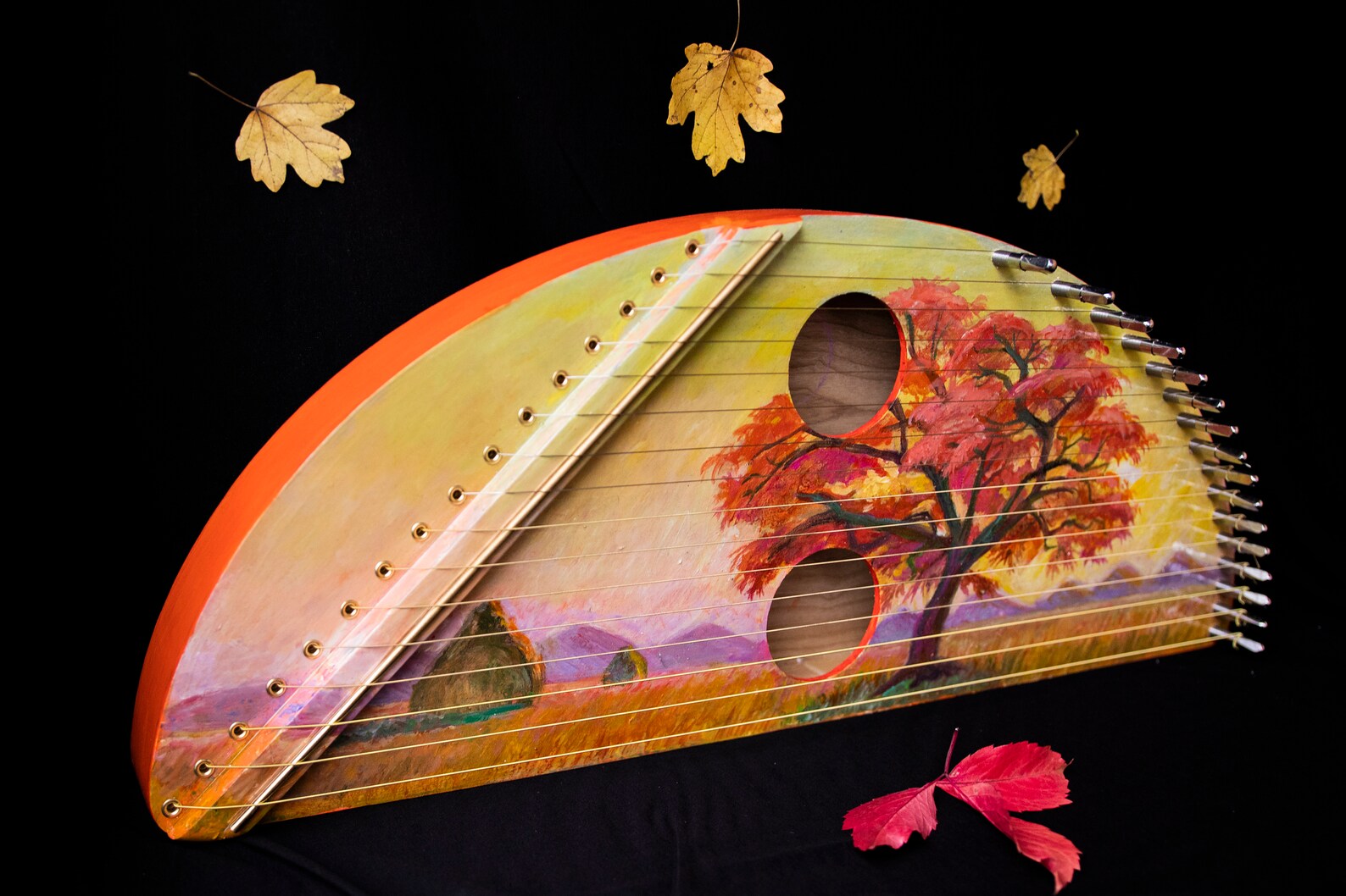 Gusli autumn 16 Strings lyre Harp Psaltery Etsy