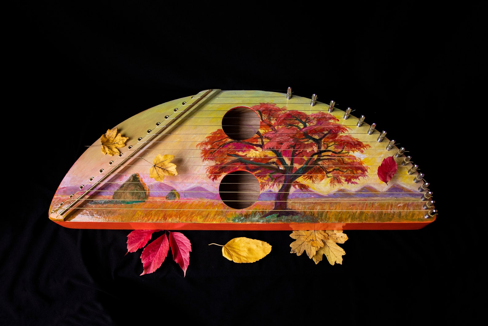 Gusli autumn 16 Strings lyre Harp Psaltery Etsy