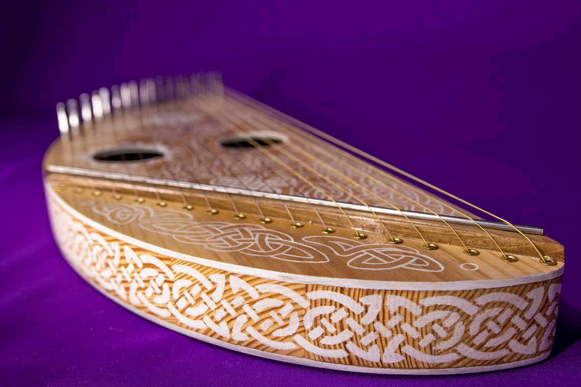 Celtic Harp soundboard 18 strings with sacral ornaments & Etsy