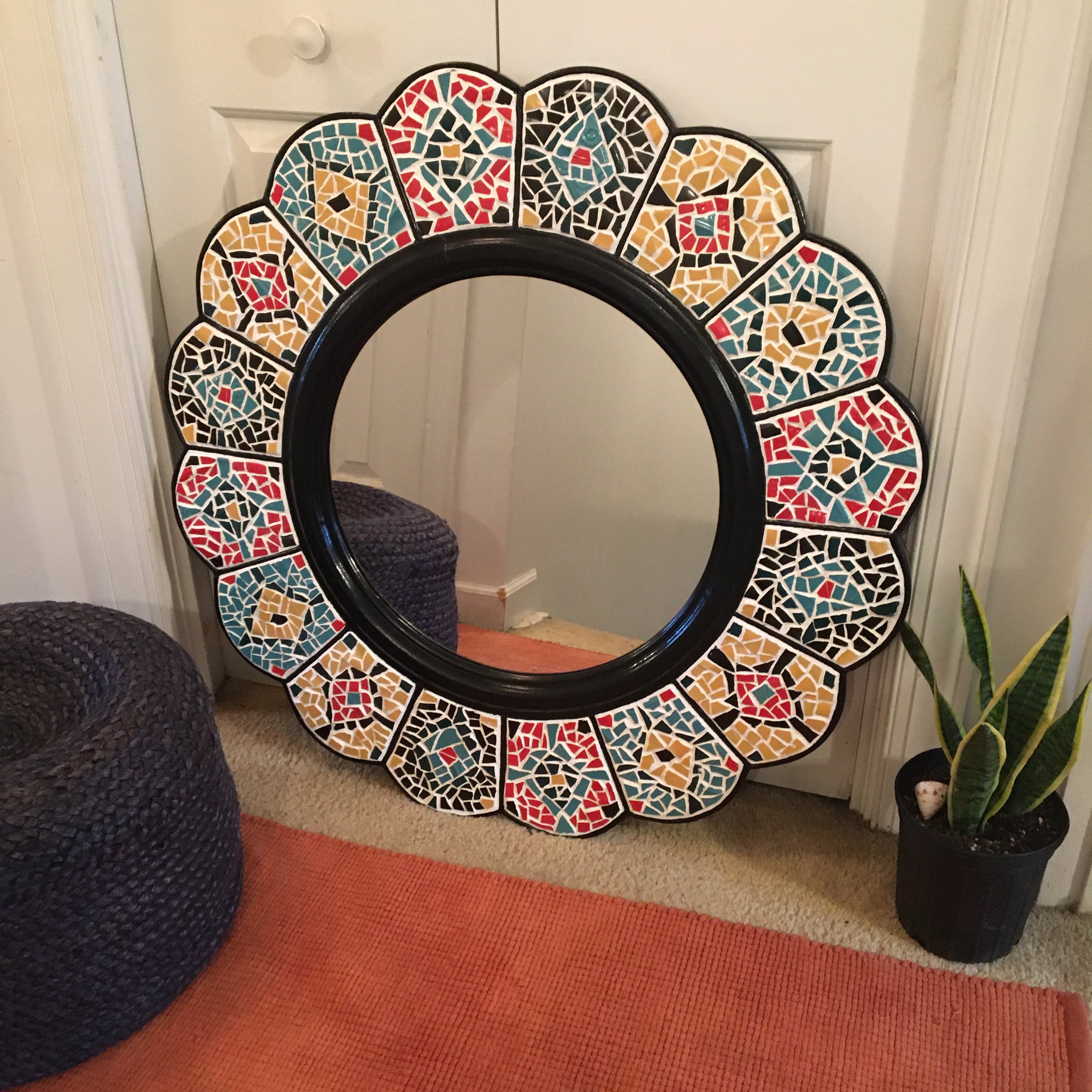 Hand Crafted Mosaic Framed Mirror Etsy